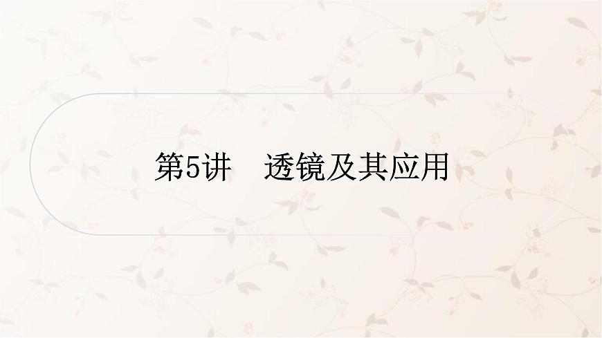 人教版中考物理復(fù)習(xí)第5講透鏡及其應(yīng)用作業(yè)課件第1頁
