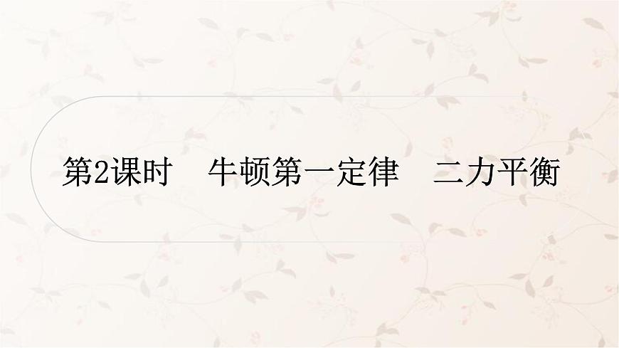 人教版中考物理復(fù)習(xí)第7講力運動和力第2課時牛頓第一定律二力平衡作業(yè)課件第1頁