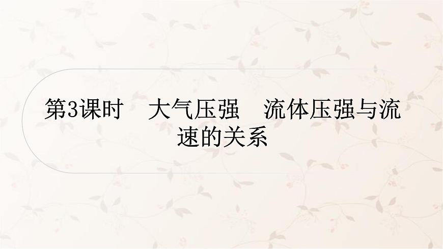 人教版中考物理復(fù)習(xí)第8講壓強(qiáng)第3課時(shí)大氣壓強(qiáng)流體壓強(qiáng)與流速的關(guān)系作業(yè)課件第1頁(yè)