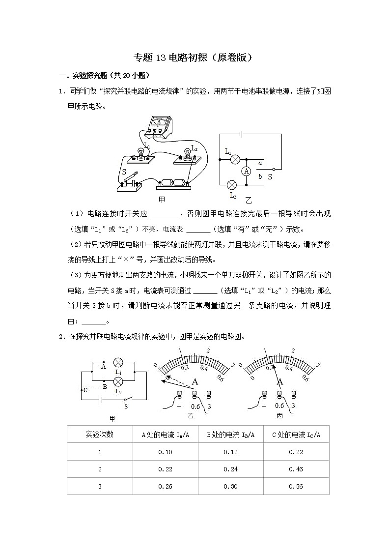 专题13 电路初探(原卷版)第1页