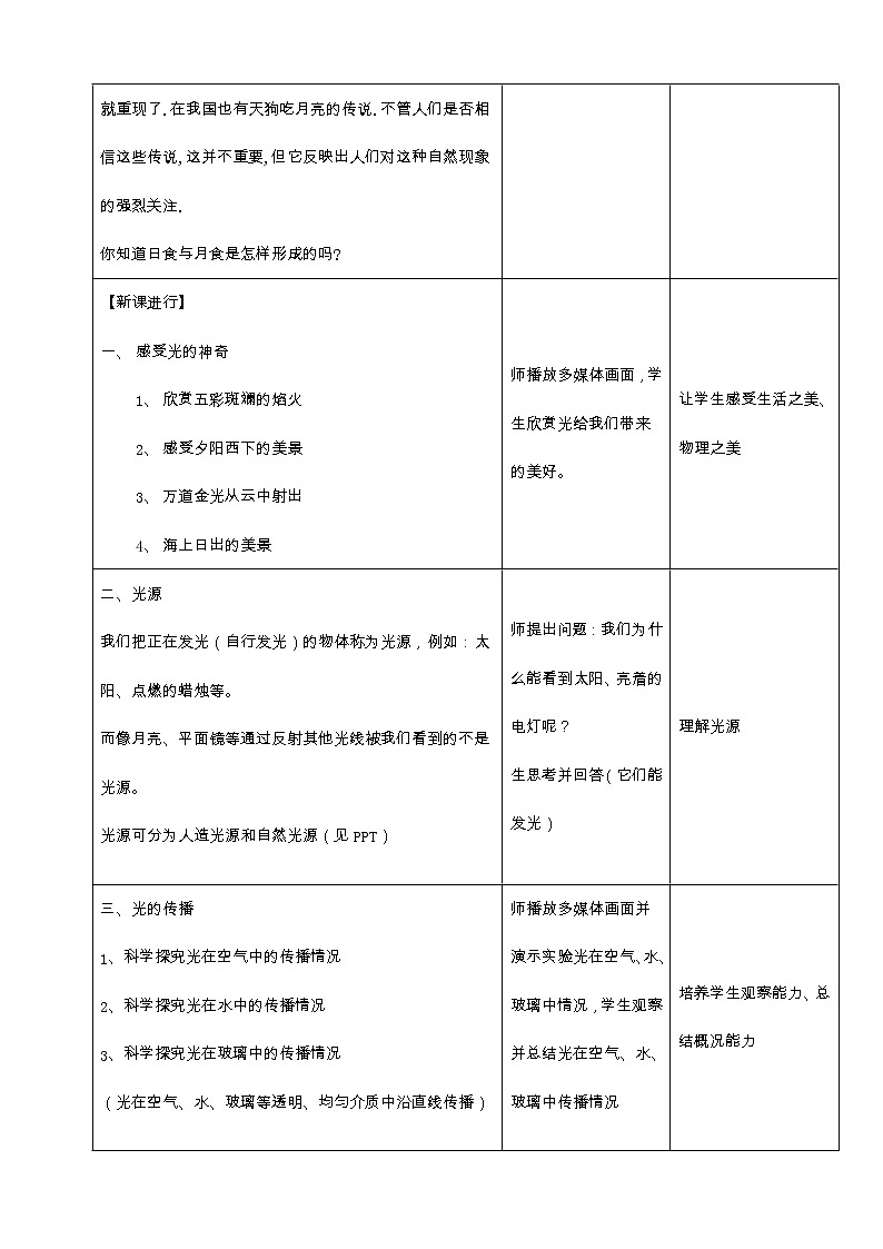 沪科版八年级物理 4.1光的反射 教案02