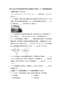 河南省平顶山市郏县2022-2023学年八年级上学期期末物理试卷(含答案)