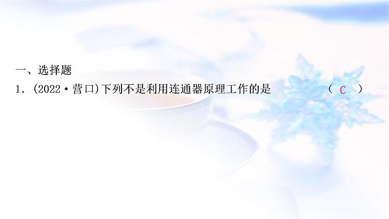 中考物理复习第9讲压强第2课时液体压强练习课件第2页