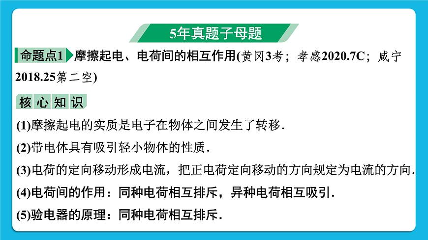 第十三講01微專題1 摩擦起電 電流 電壓 電阻 課件——【備考2023】中考物理人教版一輪過教材復(fù)習(xí)第3頁(yè)