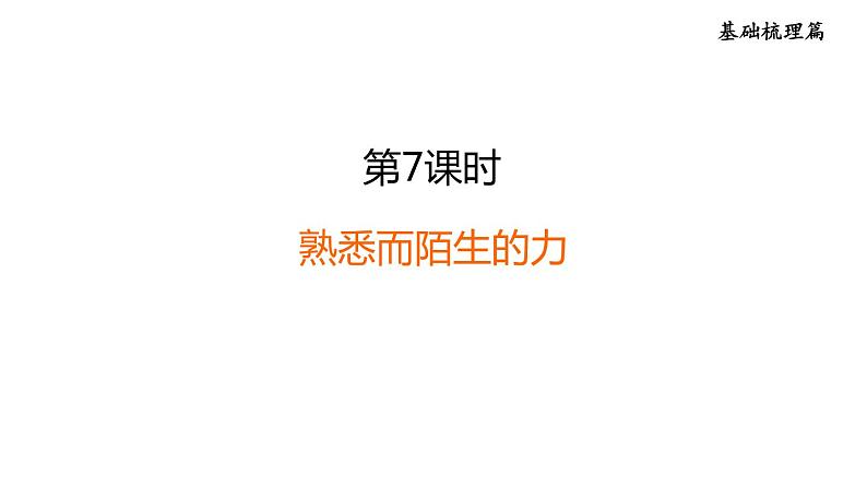 人教版中考物理一轮复习--第7课时 熟悉而陌生的力(课件)第1页