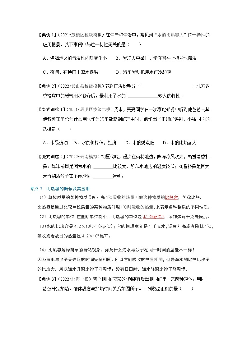 13.3 比热容-2022-2023学年九年级物理全一册同步考点专题训练（人教版）02