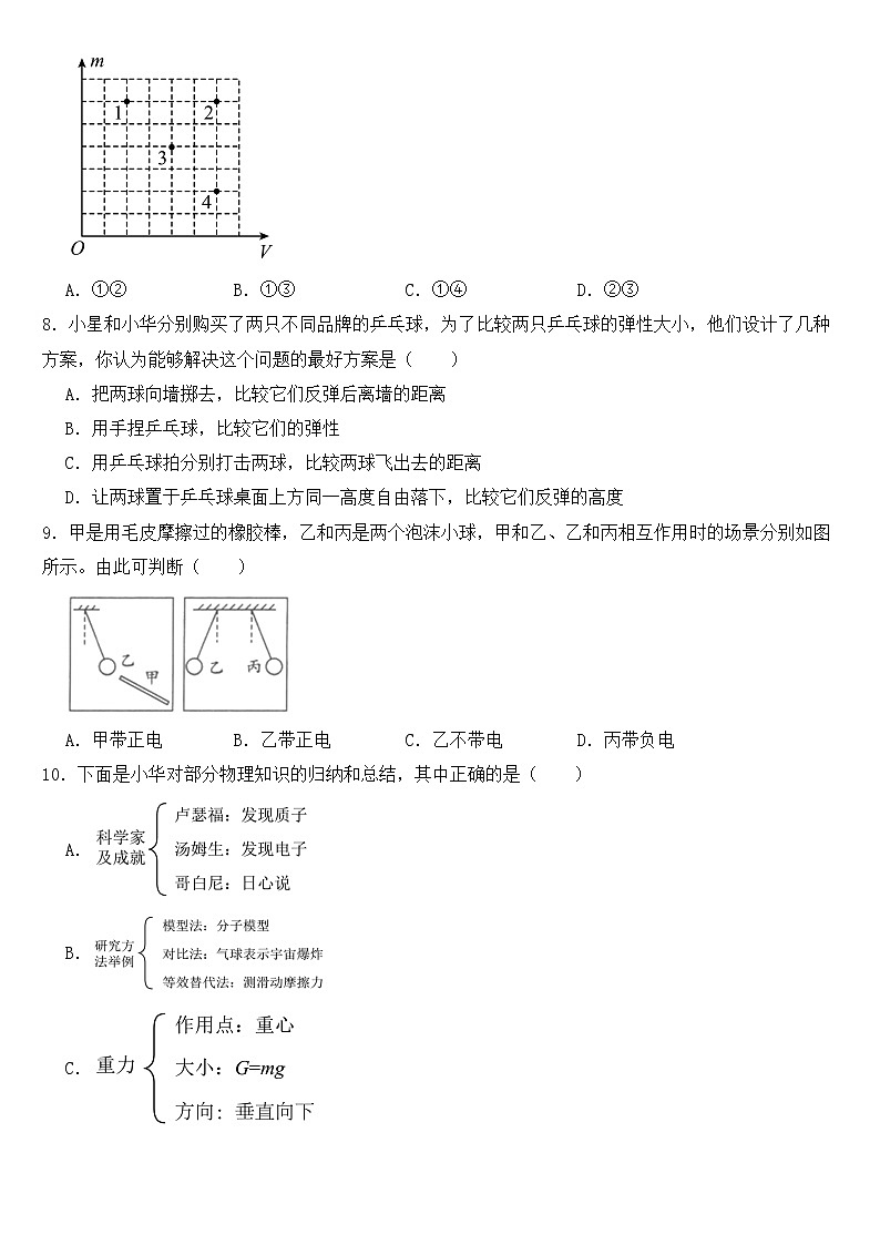 江苏省扬州市江都区2023年八年级下学期物理期中试卷【含答案】第2页