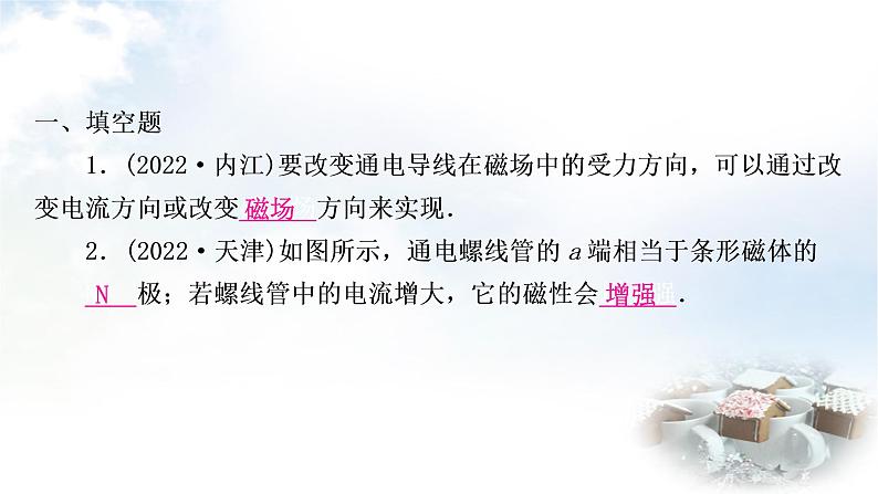 中考物理复习第18讲电与磁作业课件第2页