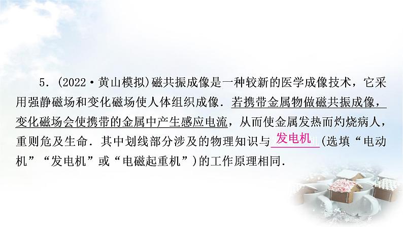 中考物理复习第18讲电与磁作业课件第5页