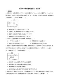 2023年中考物理专题复习：电功率