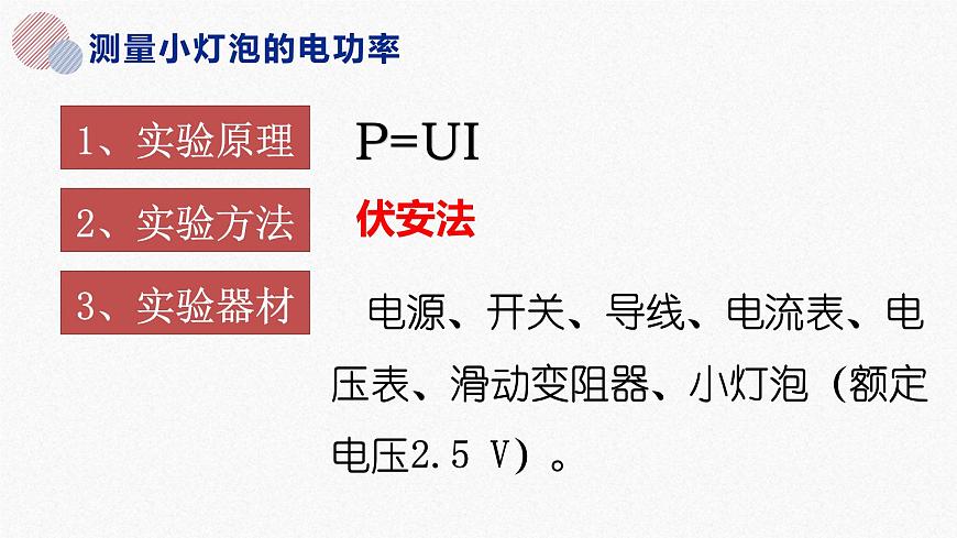 18.3 測(cè)量小燈泡的電功率  課件  人教版物理九年級(jí)全冊(cè)ppt第2頁(yè)
