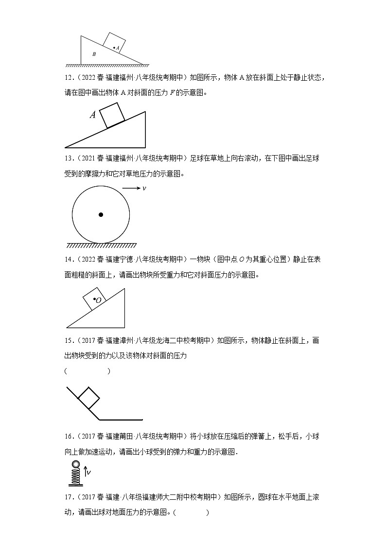 15压力(作图题)-2022-2023学年沪科版物理八年级下学期期中复习【福建省期中真题】第3页