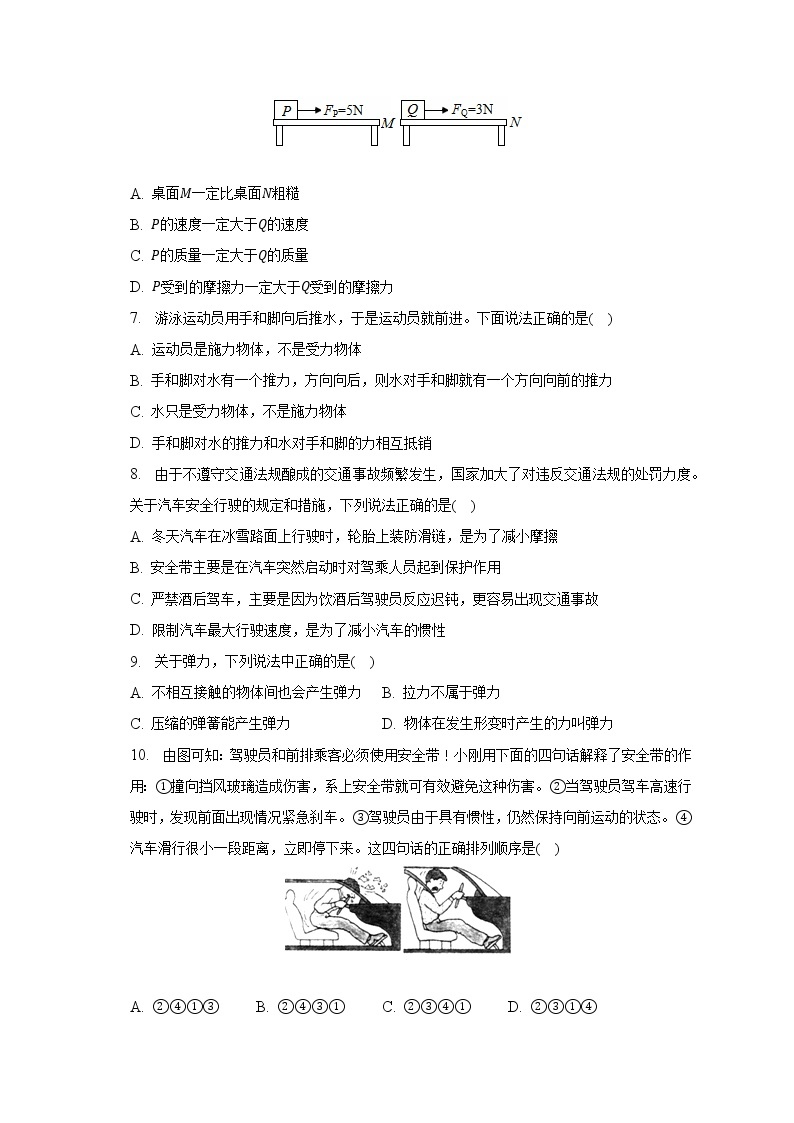 2022-2023学年黑龙江省绥化市安达市吉星岗二中八年级（下）第一次月考物理试卷（4月份）（含解析）02