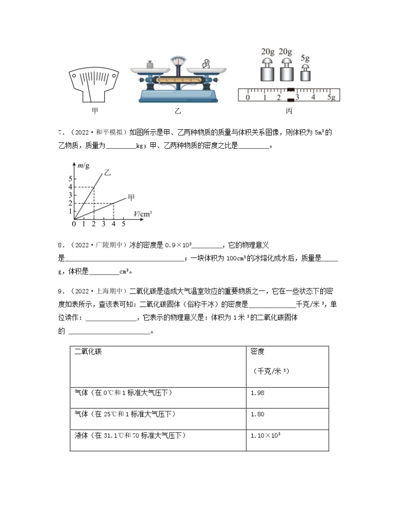 单元复习01 物质的物理属性 【专项练习】——2022-2023学年人教版物理八年级下册单元综合复习（原卷版+解析版）03