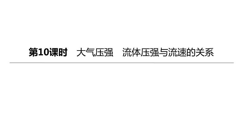 2023年中考物理(人教版)一轮复习课件:第10课时 大气压强 流体压强与流速的关系 (含答案)01