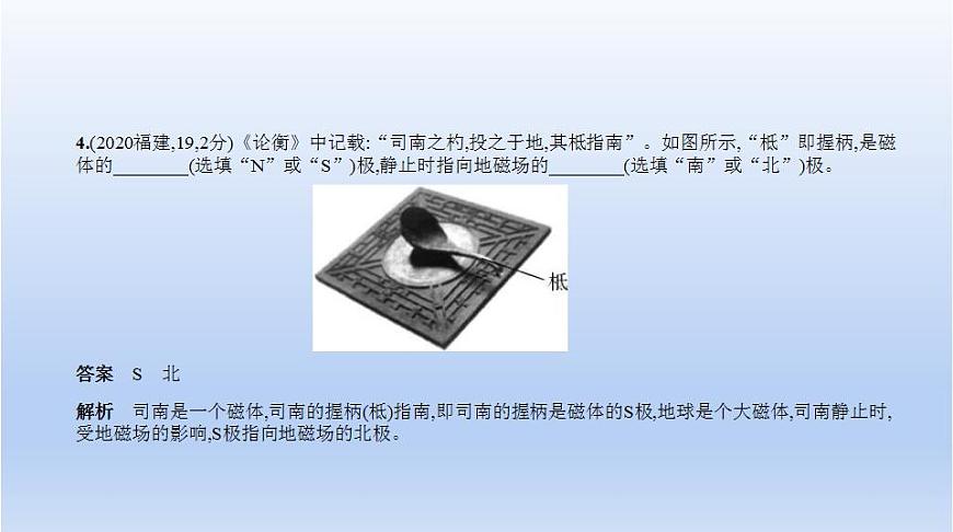 中考物理二輪復(fù)習(xí)習(xí)題課件專題十五 電和磁 (含答案)第6頁(yè)