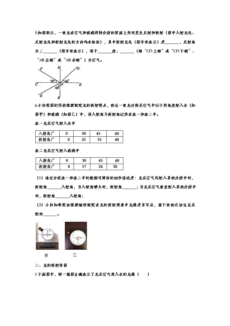 中考物理一轮复习强化训练——光的折射 (含答案)第2页
