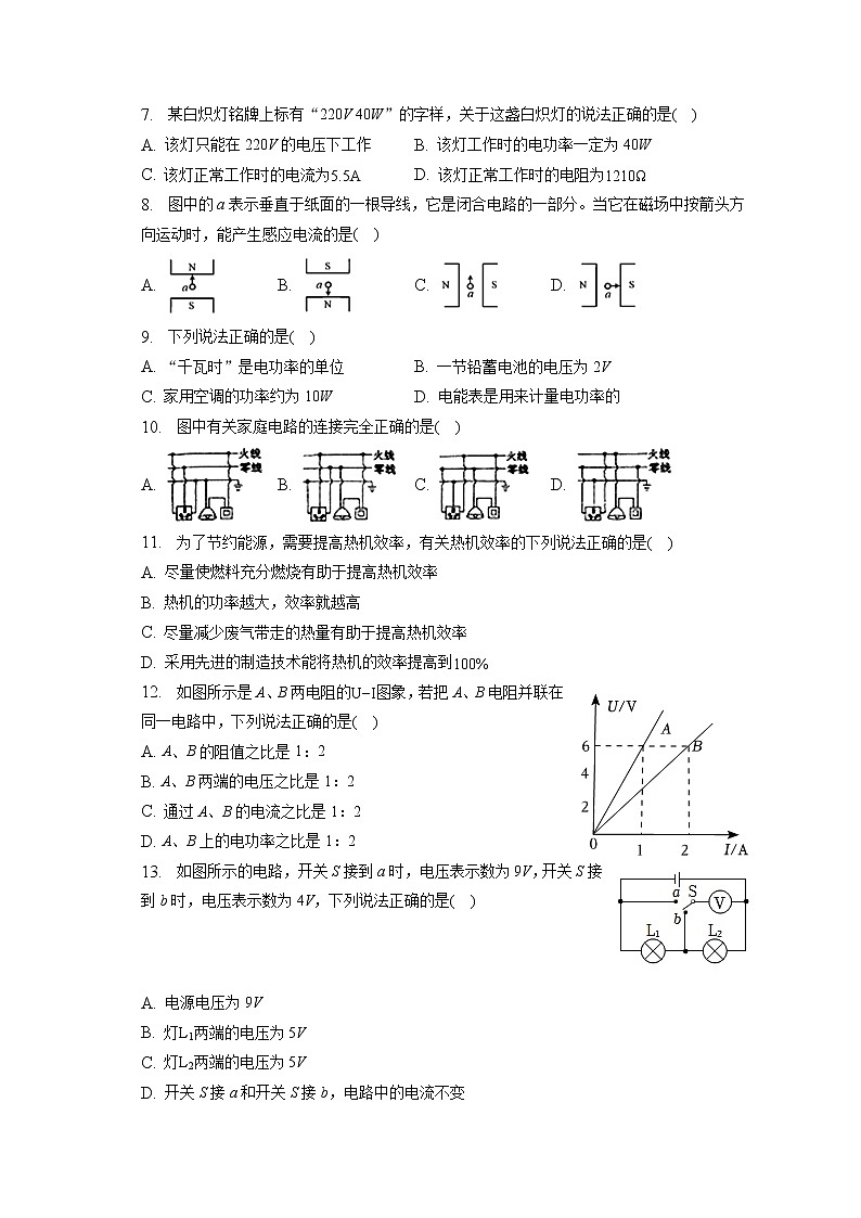 2023年天津市滨海新区中考物理模拟试卷(含答案解析)第2页