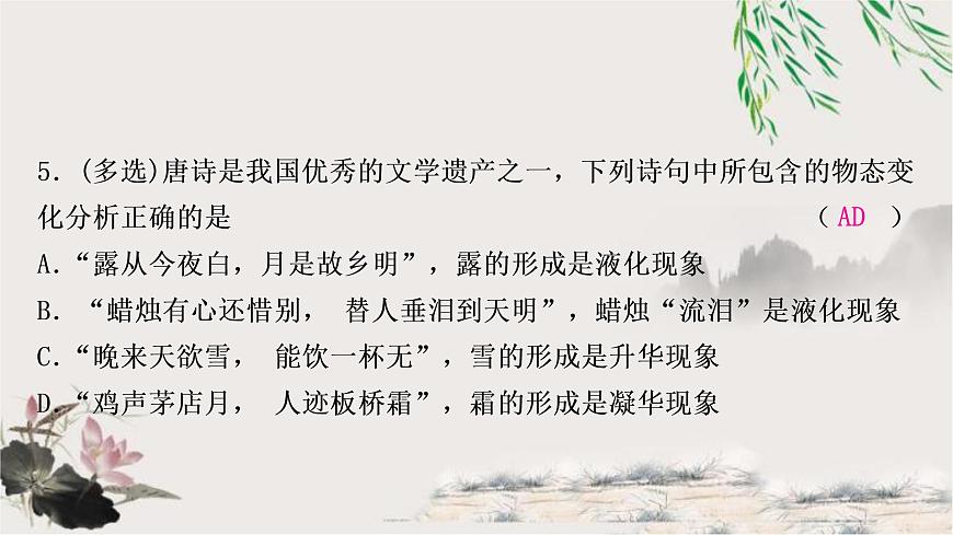 中考物理復(fù)習(xí)第4講物態(tài)變化作業(yè)課件第6頁