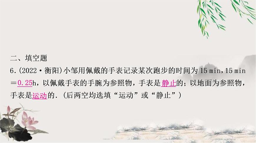 中考物理復(fù)習(xí)第6講機(jī)械運(yùn)動(dòng)作業(yè)課件第7頁