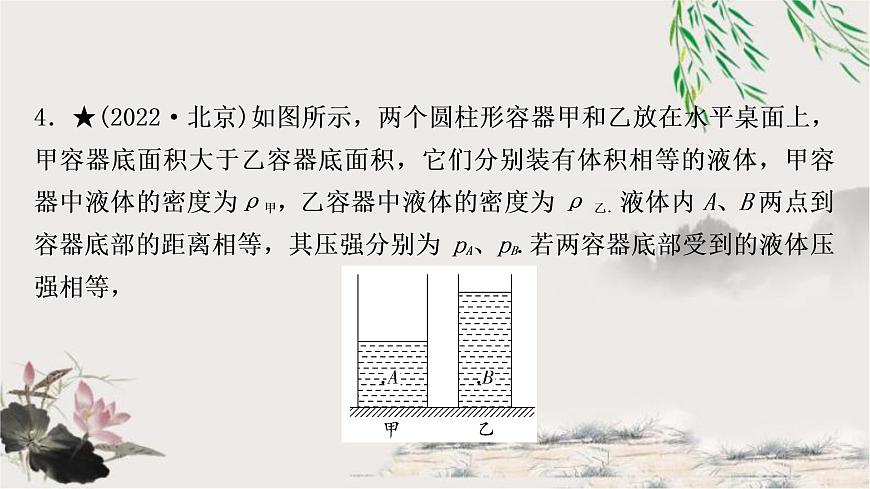 中考物理復(fù)習(xí)第9講壓強第2課時液體壓強作業(yè)課件第6頁