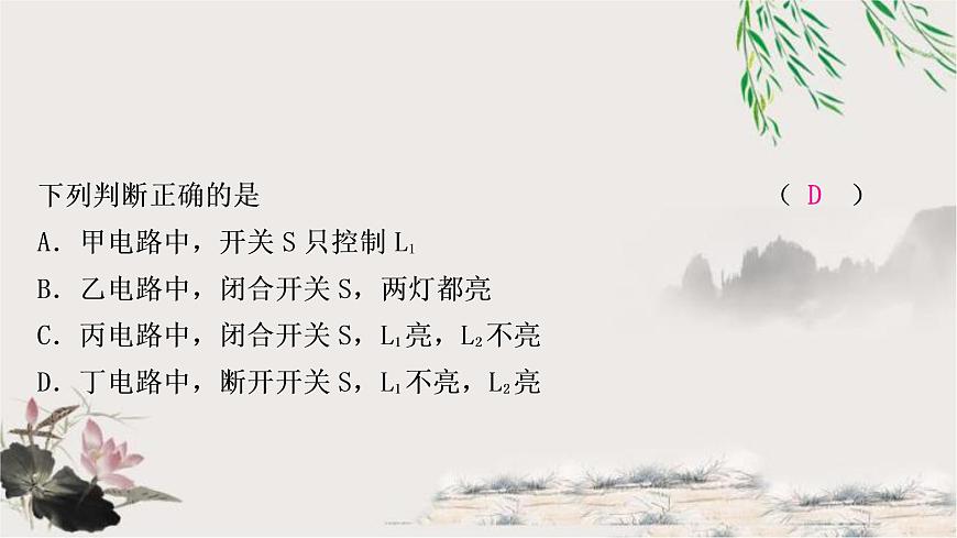 中考物理復(fù)習(xí)第13講電流、電路、電壓和電阻作業(yè)課件第4頁