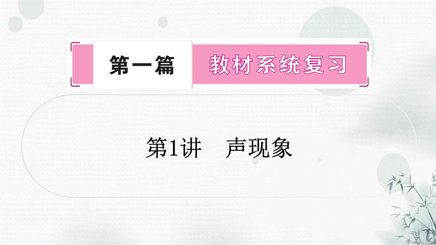 中考物理復(fù)習(xí)第1講聲現(xiàn)象教學(xué)課件第1頁(yè)