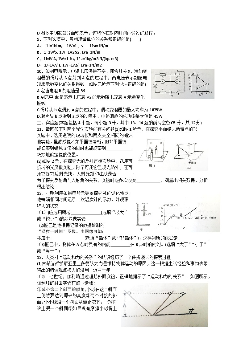 2022年内蒙古中考模拟物理试题(一)第2页