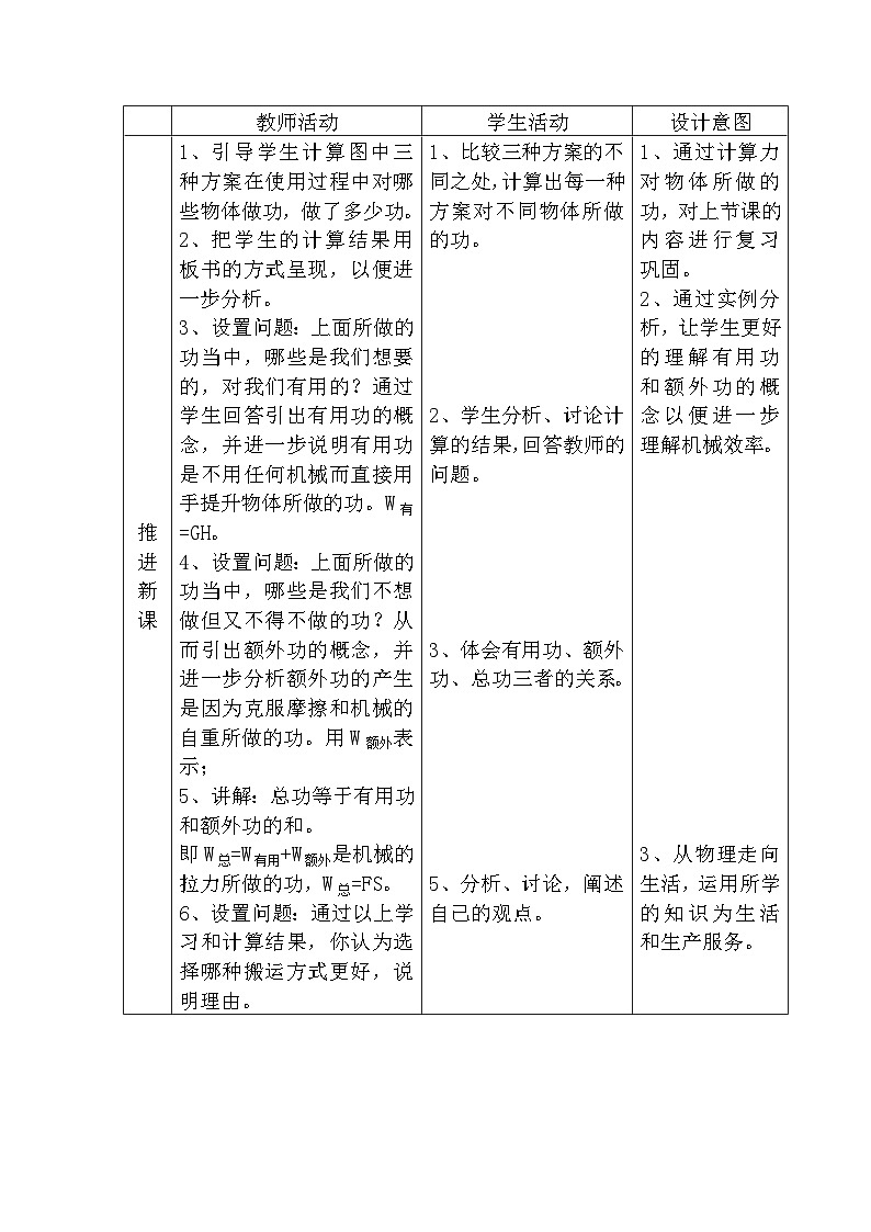 人教版八年级物理下册--12.3机械效率(教学设计)第2页