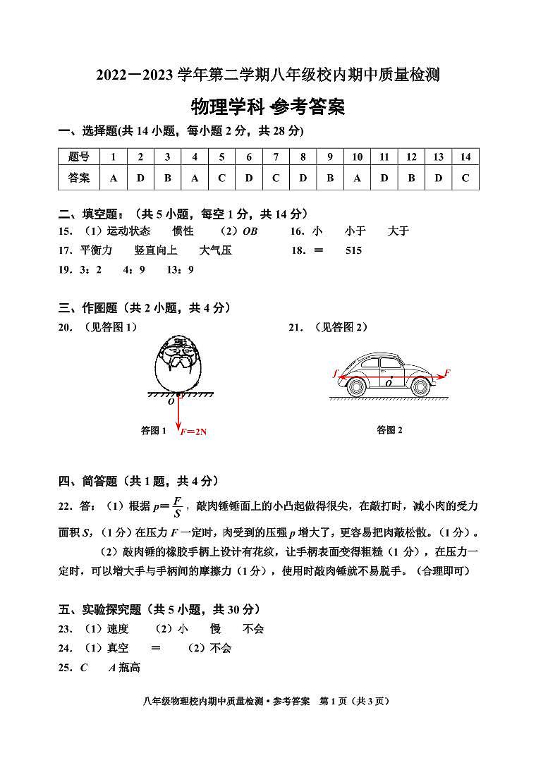 八年物理第1页