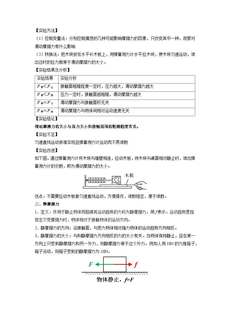 8.3摩擦力-八年级物理下册典中点·课时夺冠（苏科版） 试卷02