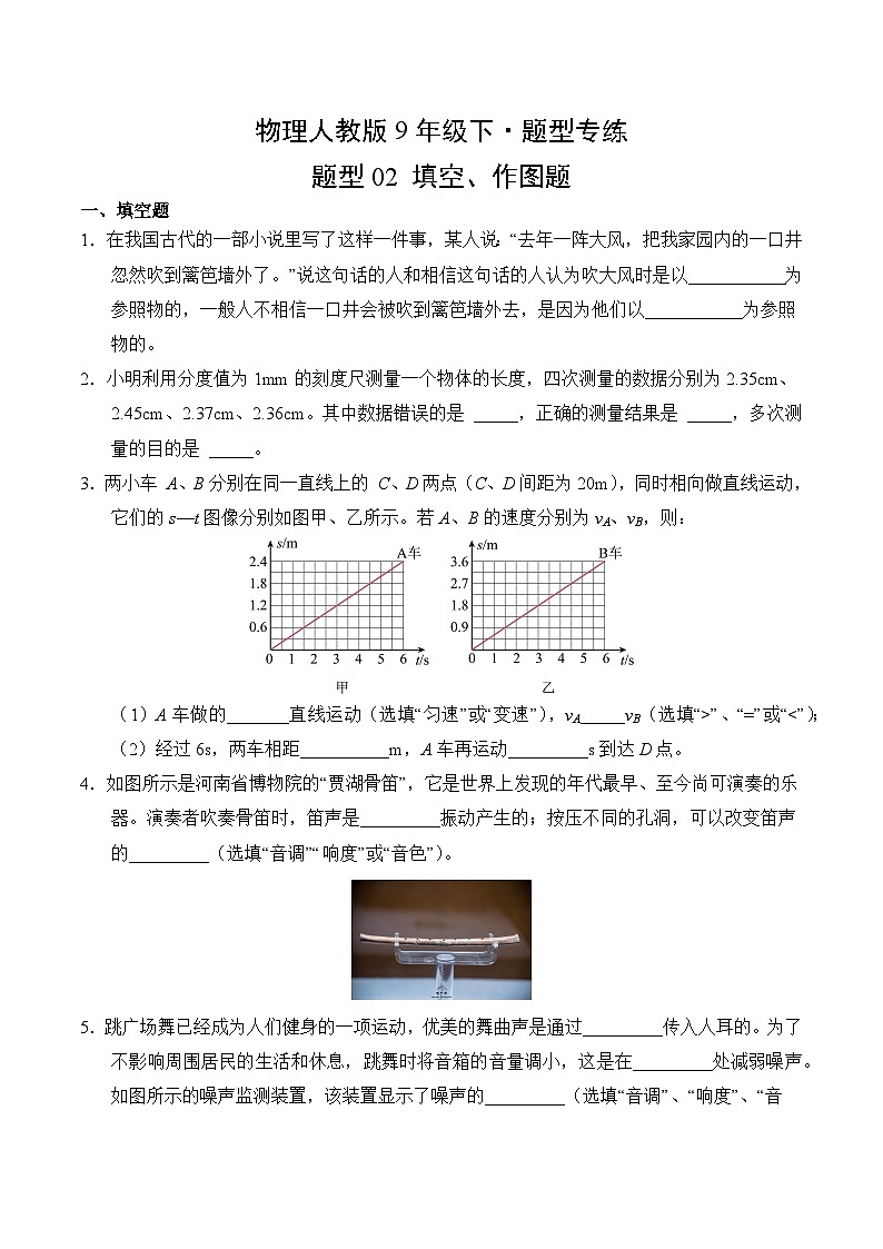 物理人教版9年级下题型专练02 填空、作图题02