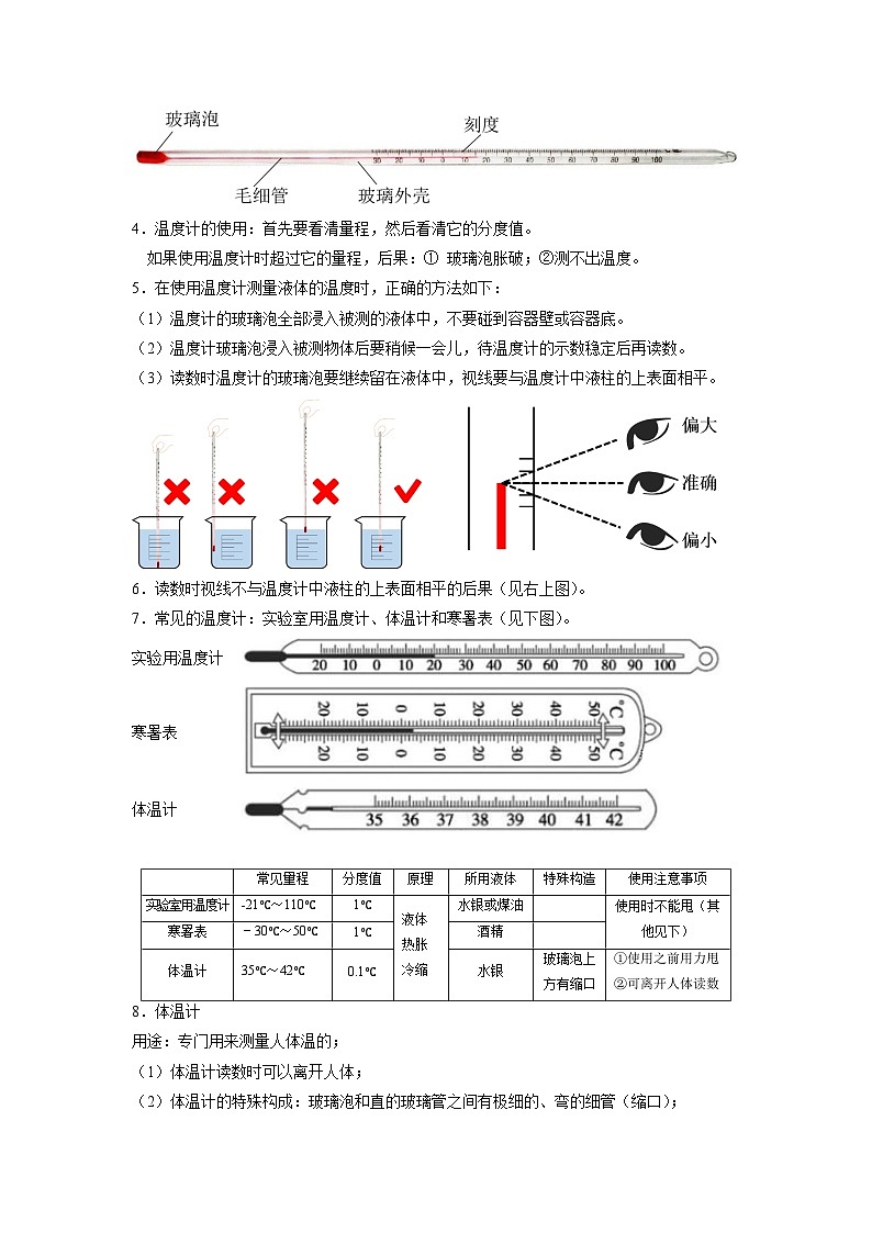 2.1 物质的三态 温度的测量【知识梳理+易错】03