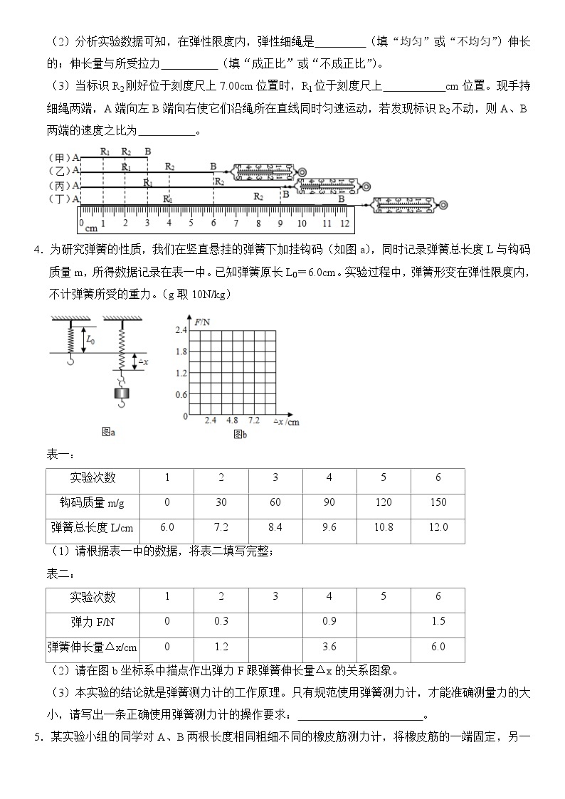 【期末专项突破】2022-2023学年人教版八年级物理下册期末难点题型专项练习：专题05 力的相关实验（原卷版+解析版）02