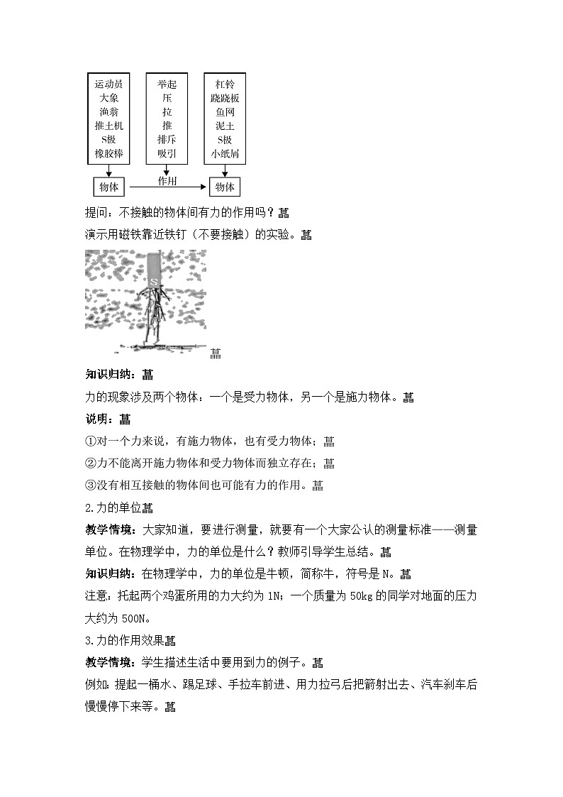 人教版物理八年级下册 第七章第1节力 教案第2页