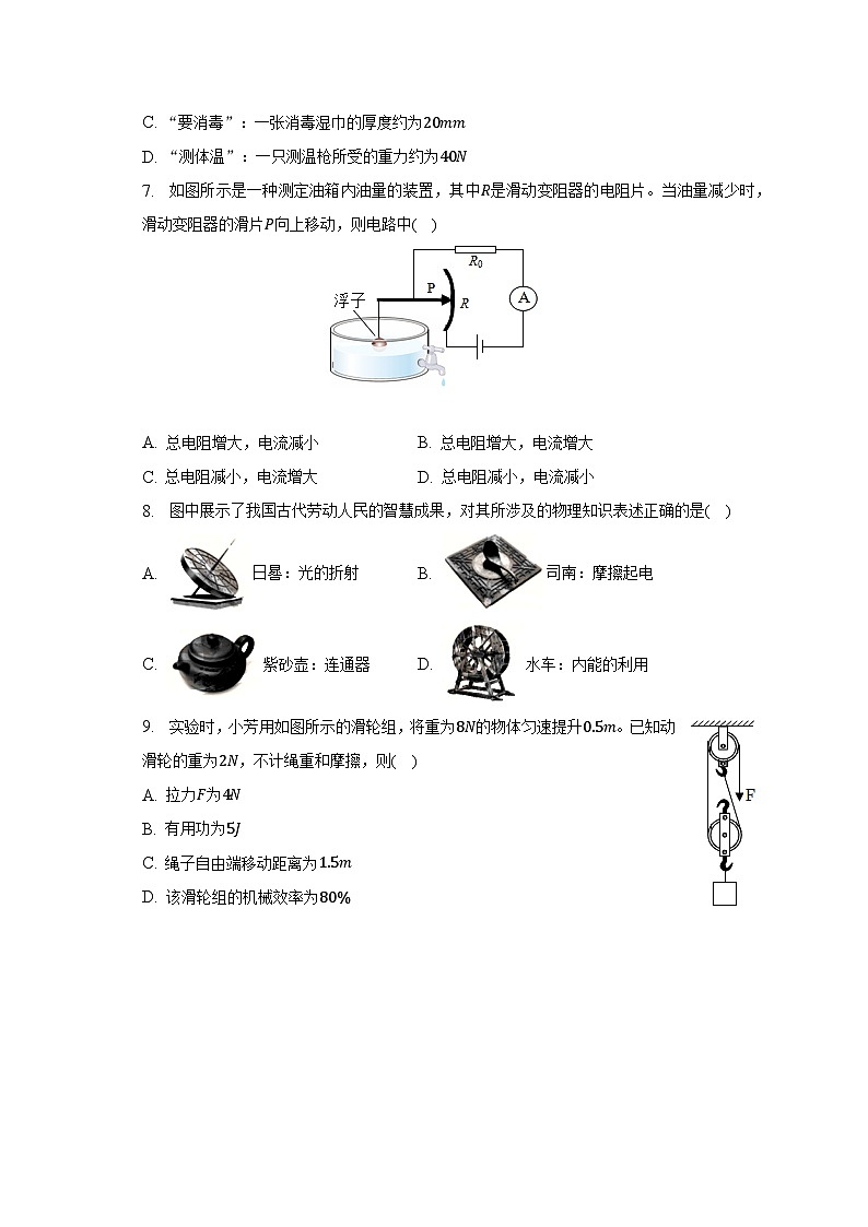 2023年天津市河北区中考物理三模试卷第2页