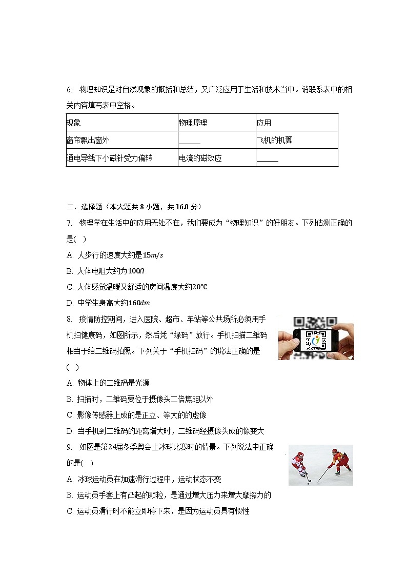 2023年河南省洛阳市新安县中考物理一模试卷02