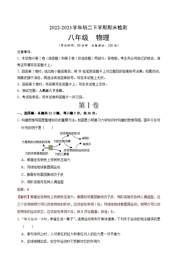 物理01卷(人教版八年级下册全部)(全解全析)第1页