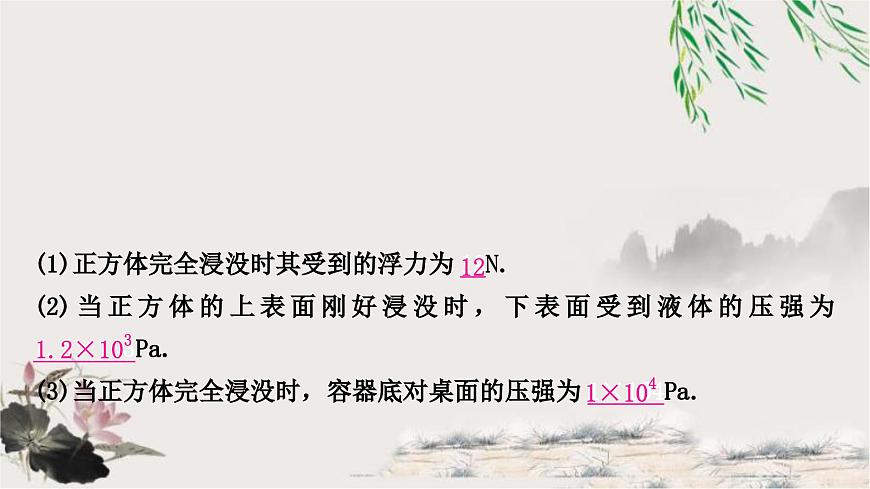 人教版中考物理復(fù)習(xí)專題2密度、壓強(qiáng)、浮力的綜合計(jì)算教學(xué)課件第5頁