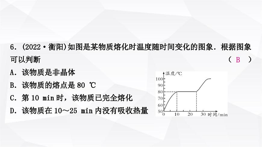 人教版中考物理復(fù)習(xí)第4講物態(tài)變化作業(yè)課件第7頁(yè)