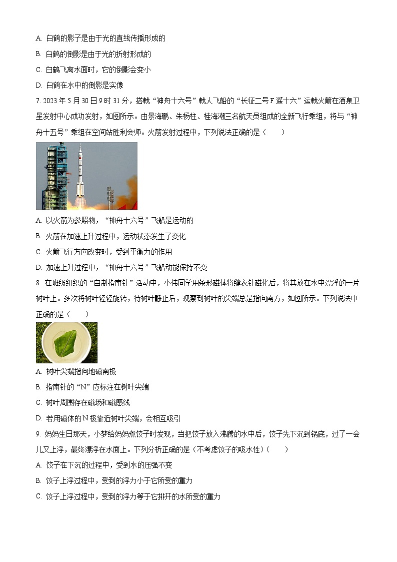 2023年山西省中考物理试题(原卷版)第3页