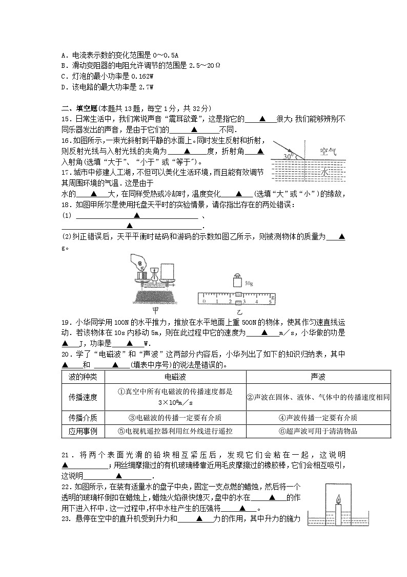 2011年无锡市中考物理试题及答案03