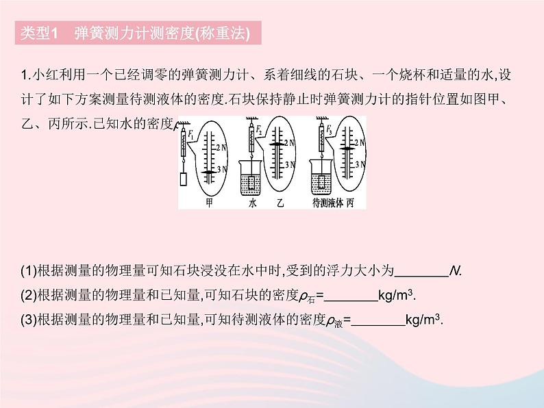 2023八年级物理下册第十章浮力专项利用浮力测密度作业课件新版新人教版第3页