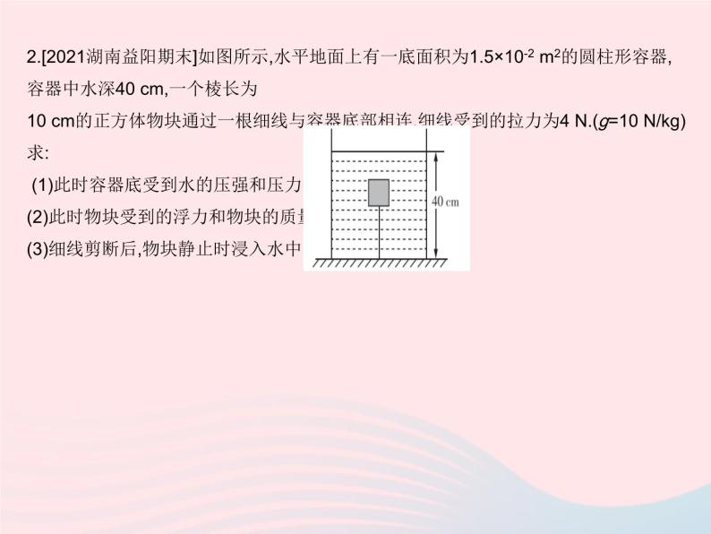 2023八年级物理下册第十章浮力专项浮力与压强的综合计算作业课件新版新人教版04