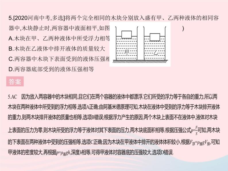 2023八年级物理下册第十章浮力章末培优专练作业课件新版新人教版08