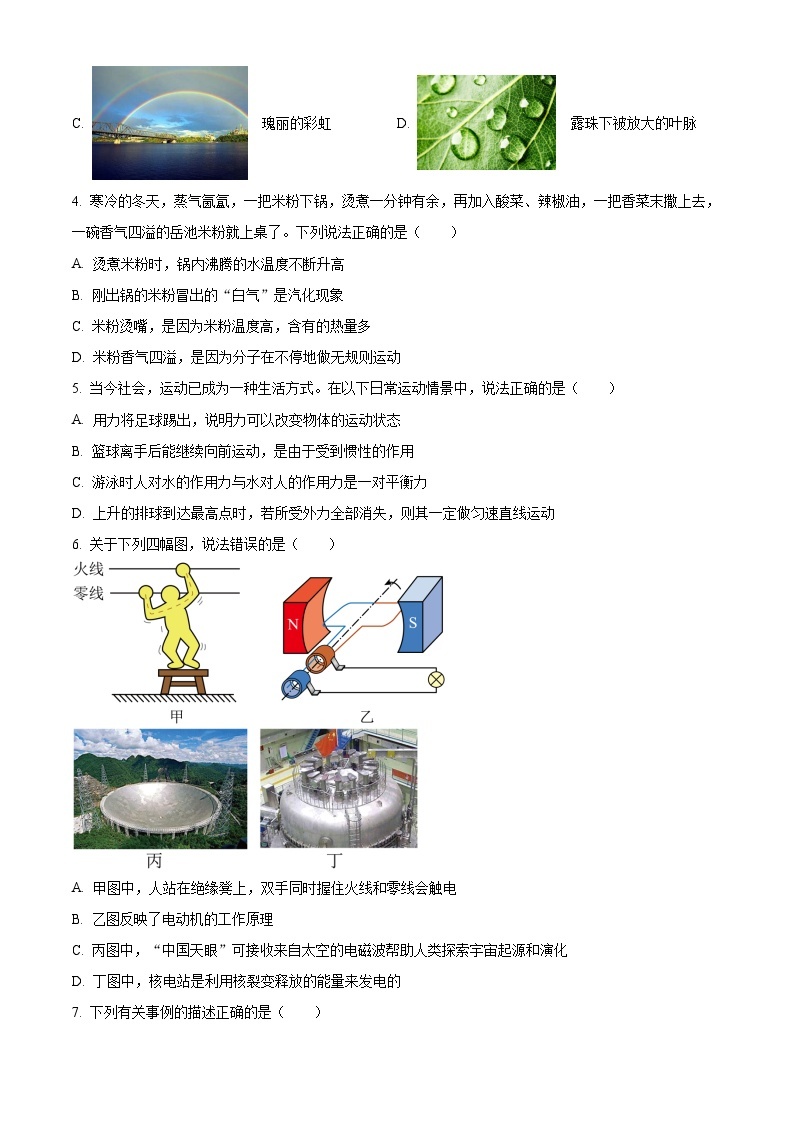 2023年四川省广安市中考物理试题及答案解析02