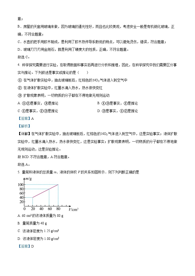 精品解析：河南省焦作市解放区2022-2023学年八年级下学期物理第一次月考试卷(II)（解析版）02