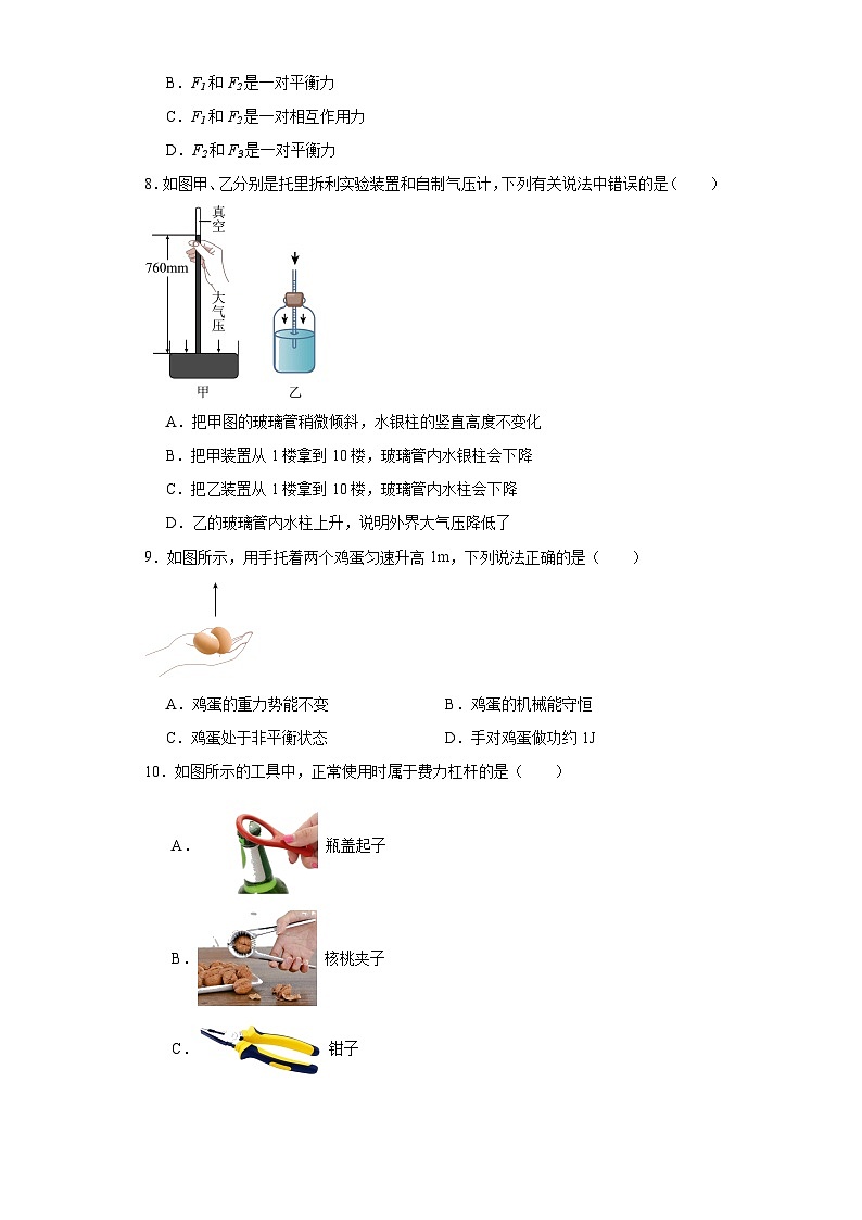 2023年湖北省宜昌市伍家岗区中考物理模拟试题(含解析)第3页