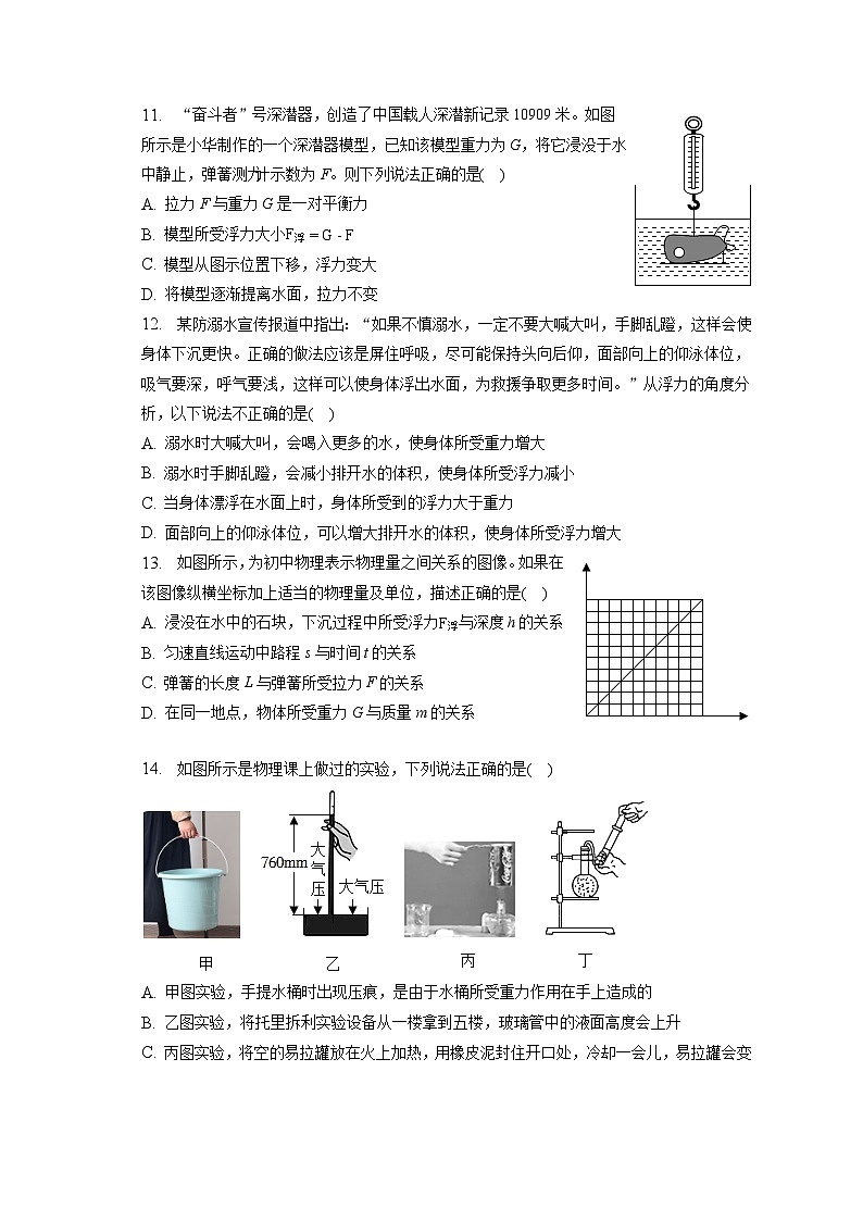 江西省萍乡市2022-2023学年八年级下学期期末物理试卷(含答案)03