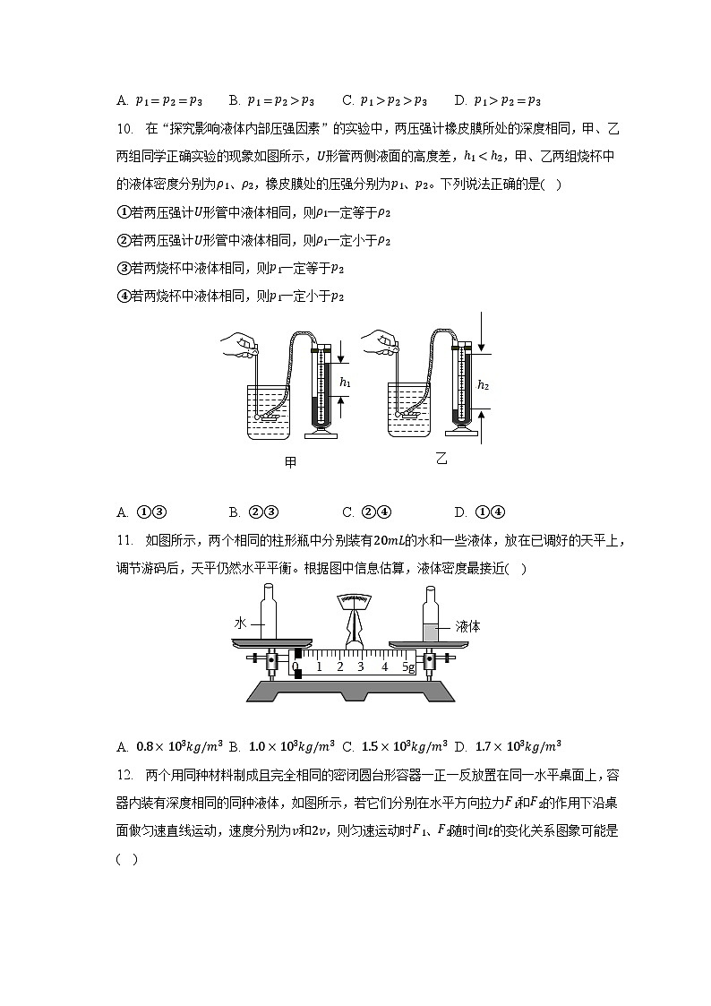 江苏省南通市通州区、如东县2022-2023学年八年级下学期期末物理试卷(含答案)第3页